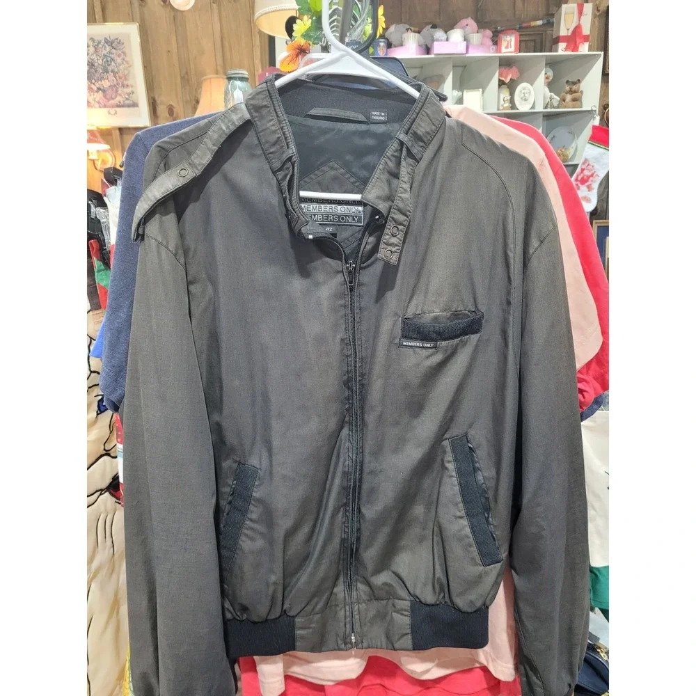 1980s Black Members Only Full Zip up Jacket